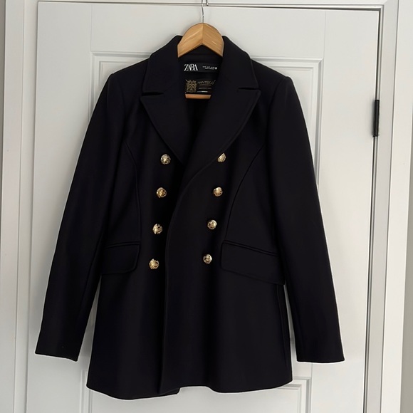 ZARA Manteco Navy Blazer - Picture 1 of 3